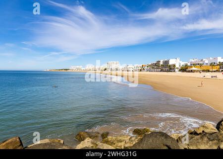 Vista della spiaggia di costilla a Rota in Andalusia Foto Stock