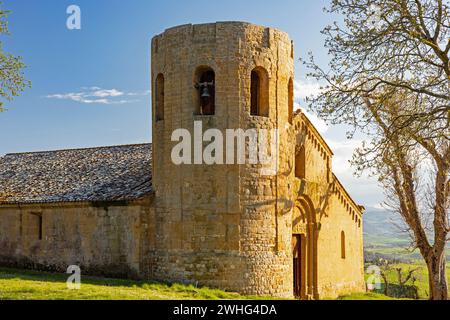 Chiesa parrocchiale dei Santi Vito e Modesto a Corsignano Foto Stock