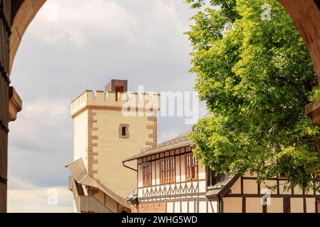 Wartburg - sito patrimonio dell'umanità dell'UNESCO vicino a Eisenach, Turingia, Germania Foto Stock