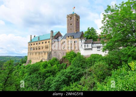 Wartburg - sito patrimonio dell'umanità dell'UNESCO vicino a Eisenach, Turingia, Germania Foto Stock