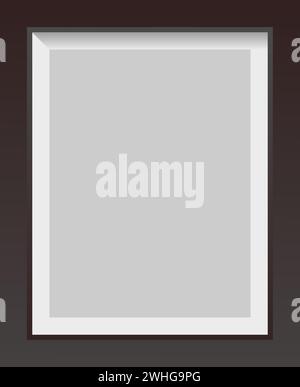 La cornice fotografica è realistica con il bianco e il nero Illustrazione Vettoriale