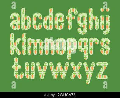 Collezione versatile di lettere alfabetiche di carote per vari usi Illustrazione Vettoriale
