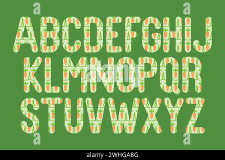 Collezione versatile di lettere alfabetiche di carote per vari usi Illustrazione Vettoriale