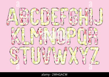 Collezione versatile di lettere alfabetiche Bunny Bliss per vari usi Illustrazione Vettoriale