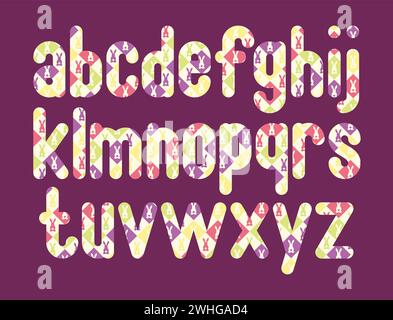 Collezione versatile di lettere alfabetiche conigliate per vari usi Illustrazione Vettoriale
