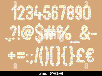 Collezione versatile di numeri di coniglietto e punteggiatura per vari usi Illustrazione Vettoriale