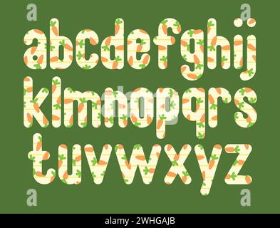 Collezione versatile di lettere alfabetiche carota per vari usi Illustrazione Vettoriale