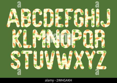 Collezione versatile di lettere alfabetiche carota per vari usi Illustrazione Vettoriale