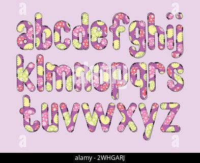 Collezione versatile di lettere alfabetiche di uova soleggiate per vari usi Illustrazione Vettoriale
