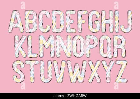 Raccolta versatile di lettere alfabetiche armoniche per vari usi Illustrazione Vettoriale