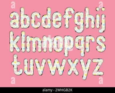 Collezione versatile di lettere alfabetiche Bunny Heart per vari usi Illustrazione Vettoriale