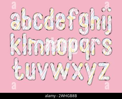 Raccolta versatile di lettere alfabetiche armoniche per vari usi Illustrazione Vettoriale