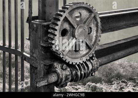 Worm Gear alla weir Foto Stock
