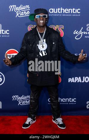 Las Vegas, Stati Uniti. 10 febbraio 2024. Flavor Flav partecipa alla Shaq's Fun House all'XS presso il Wynn durante la settimana del Super Bowl a Las Vegas, Nevada, il 9 febbraio 2024. (Travis P Ball/Sipa USA) credito: SIPA USA/Alamy Live News Foto Stock