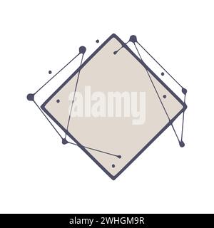 Cornici geometriche Rhombus disegnate a mano, isolate su sfondo bianco Foto Stock