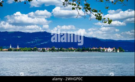 Vista di Lindau (isola) sul lago di Costanza Foto Stock