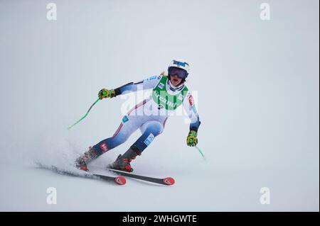 Soldeu, Andorra. 10 febbraio 2024. Thea Louise Stjernesund norvegese in azione durante la Coppa del mondo di sci AUDI FIS 2023/2024, 9° Slalom Gigante femminile il 10 febbraio 2024 ad Avet (Soldeu, AUDI FIS Coppa del mondo di sci 2023/2024, 9° Slalom Gigante femminile. (Foto di Vicente Vidal Fernandez/SOPA Images/Sipa USA) credito: SIPA USA/Alamy Live News Foto Stock