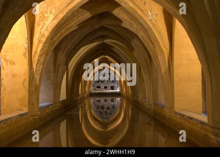 Bagni sotterranei attratti da Lady Maria di Padilla Foto Stock