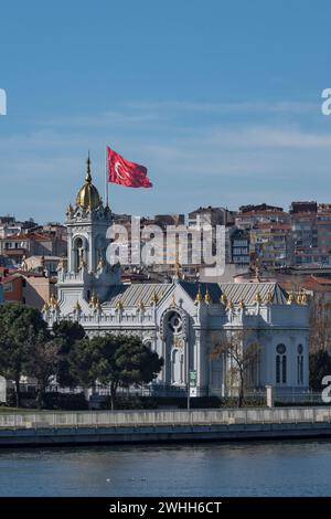 La Chiesa bulgara di ferro di Santo Stefano nel distretto di Fatih di Istanbul, Turchia Foto Stock