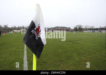 Una visione generale del terreno prima della partita della Vanarama National League North tra Darlington e Alfreton Town a Blackwell Meadows, Darlington, sabato 10 febbraio 2024. (Foto: Robert Smith | mi News) crediti: MI News & Sport /Alamy Live News Foto Stock