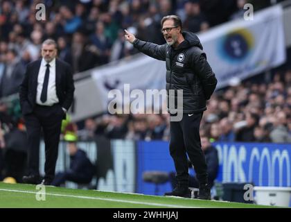 Londra, Regno Unito. 10 febbraio 2024. Andrea Maldera Brighton e Hove assistente manager durante la partita di Premier League allo stadio Tottenham Hotspur di Londra. Il credito per immagini dovrebbe essere: Paul Terry/Sportimage Credit: Sportimage Ltd/Alamy Live News Foto Stock