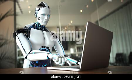 Robot di chat umanoide Foto Stock