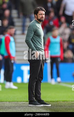 Southampton, Regno Unito. 10 febbraio 2024. Southampton Manager Russell Martin durante la partita tra Southampton FC e Huddersfield Town AFC al St.Mary's Stadium, Southampton, Inghilterra, Regno Unito il 10 febbraio 2024 Credit: Every Second Media/Alamy Live News Foto Stock