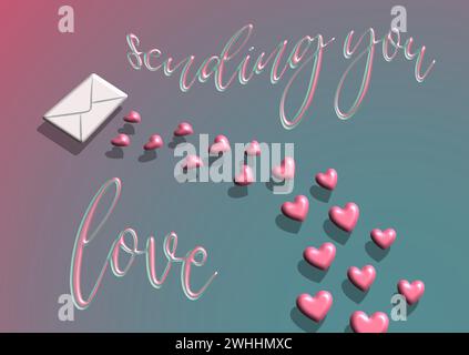3D invio della tua Love Card Illustrazione Vettoriale