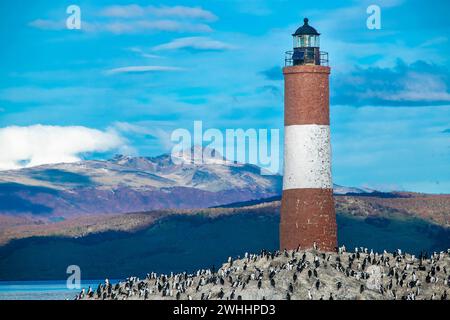 Faro Les eclaireurs, ushuaia, argentina Foto Stock