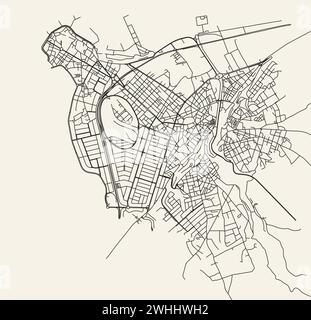 Mappa stradale della città di Tripoli, Libano Illustrazione Vettoriale