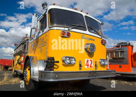 Camion dei vigili del fuoco Seagrave, Great Oregon Steam-up, Antique Powerland, Brooks, Oregon Foto Stock