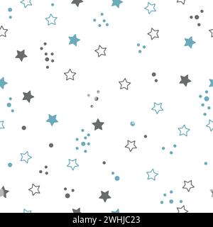 Motivo senza cuciture con stelle. Sfondo spazio. Illustrazione vettoriale Illustrazione Vettoriale
