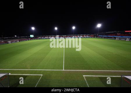 Almere, Paesi Bassi. 10 febbraio 2024. ALMERE, 10-02-2024, Yanmar Stadium, stagione 2023/2024, calcio olandese Eredivisie. Panoramica dello stadio prima della partita Almere City - AZ crediti: Pro Shots/Alamy Live News Foto Stock