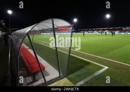 Almere, Paesi Bassi. 10 febbraio 2024. ALMERE, 10-02-2024, Yanmar Stadium, stagione 2023/2024, calcio olandese Eredivisie. Panoramica dello stadio prima della partita Almere City - AZ crediti: Pro Shots/Alamy Live News Foto Stock