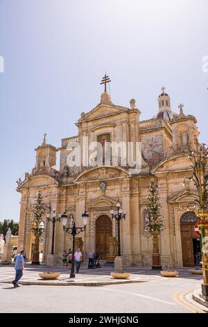 Rabat, Malta - 20 giugno 2023: Facciata di St Chiesa collegiata di Paolo a Rabat, Malta Foto Stock