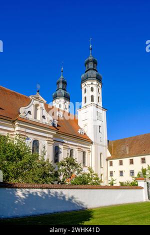 St Peter and Paul Minster, monastero di Obermarchtal, Obermarchtal, distretto di Alb-Donau, alta Svevia, Baden-Wuerttemberg, Germania Foto Stock