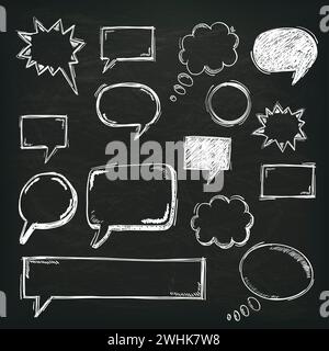 Lavagna con una serie di bolle bianche. File vettoriale EPS 10. Foto Stock