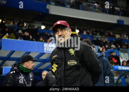 Reggio Emilia, Italia. 10 febbraio 2024. Foto massimo Paolone/LaPresse 10 febbraio 2024 - Reggio Emilia, Italia - sport, calcio - Sassuolo vs Torino - Campionato italiano di calcio serie A TIM 2023/2024 - Stadio Mapei Cittˆ del Tricolore. Nella foto: Ivan Juric 10 febbraio 2024 Reggio Emilia, Italia - sport, calcio - Sassuolo vs Torino - Campionato Italiano di calcio di serie A 2023/2024 - Stadio Mapei. Nella foto: Ivan Juric credito: LaPresse/Alamy Live News Foto Stock