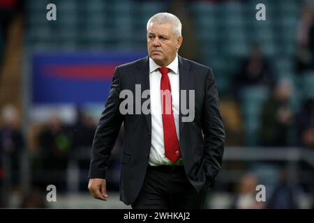 Londra, Inghilterra. 10 febbraio 2024. L'allenatore del Galles Warren Gatland durante la partita Guinness 6 Nations tra Inghilterra e Galles. Crediti: Ben Whitley/Alamy Live News Foto Stock