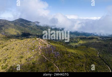 Vista aerea, Cerro de la Muerte, Highlands, Parco Nazionale tapanti, Provincia di Cartago, Paraiso, costa Rica Foto Stock