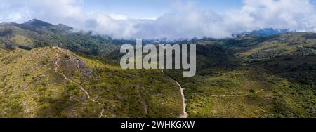 Vista aerea, Cerro de la Muerte, Highlands, Parco Nazionale tapanti, Provincia di Cartago, Paraiso, costa Rica Foto Stock