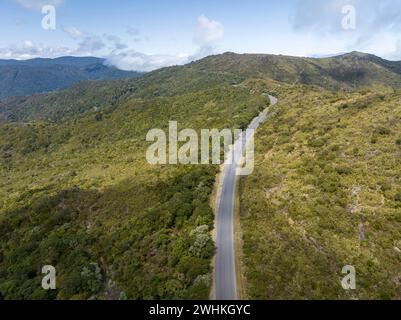 Vista aerea, Cerro de la Muerte, Highlands, Parco Nazionale tapanti, Provincia di Cartago, Paraiso, costa Rica Foto Stock