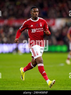 Callum Hudson-Odoi del Nottingham Forest durante la partita di Premier League al City Ground di Nottingham. Data foto: Sabato 10 febbraio 2024. Foto Stock