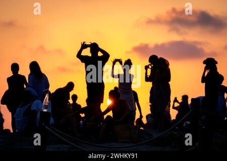 Tramonto sull'autobus El Pirata Foto Stock