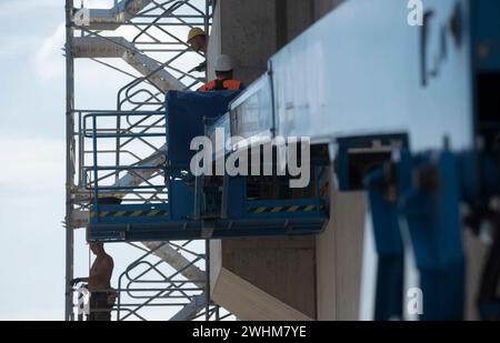 Gru della compagnia Felbermayr Foto Stock