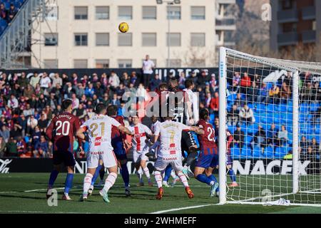 ELDA, SPAGNA - 10 FEBBRAIO: Carlos Hernandez di CD Eldense in azione durante il LaLiga Hypermotion match tra CD Eldense e SD Huesca al Nuevo Pepico Amat Stadium il 10 febbraio 2024 a Elda, Spagna. (Foto di Francisco Macia/Photo Players Images) Foto Stock