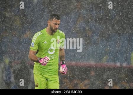 Roma, Roma, Italia. 10 febbraio 2024. 24° giorno del Campionato Italiano di serie A tra A.S:Roma VS Inter F.C., il 10 febbraio 2024 allo Stadio Olimpico di Roma, italia (Credit Image: © Stefano D'Offizi/ZUMA Press Wire) SOLO USO EDITORIALE! Non per USO commerciale! Foto Stock