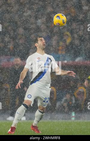 Roma, Roma, Italia. 10 febbraio 2024. 24° giorno del Campionato Italiano di serie A tra A.S:Roma VS Inter F.C., il 10 febbraio 2024 allo Stadio Olimpico di Roma, italia (Credit Image: © Stefano D'Offizi/ZUMA Press Wire) SOLO USO EDITORIALE! Non per USO commerciale! Foto Stock