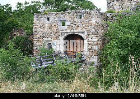 Castello rovina Schrattenthal, Austria Foto Stock