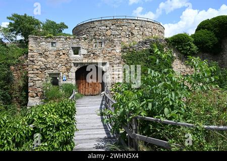 Castello rovina Schrattenthal, Austria Foto Stock